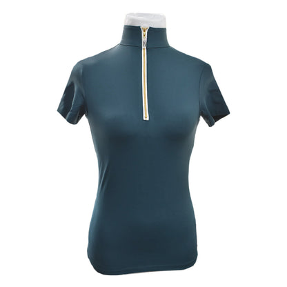 Tailored Sportsman Ladies Icefil Short Sleeve Sun Shirts - Gold Zipper