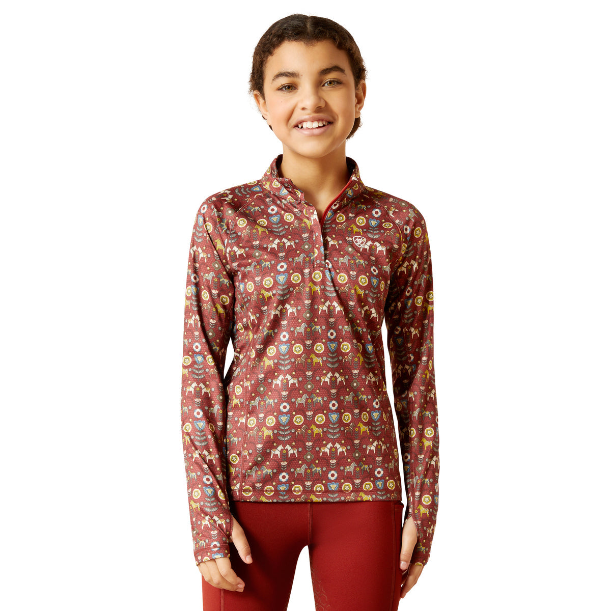 Ariat Youth Lowell 2.0 1/4 Zip Baselayer Print - Sale