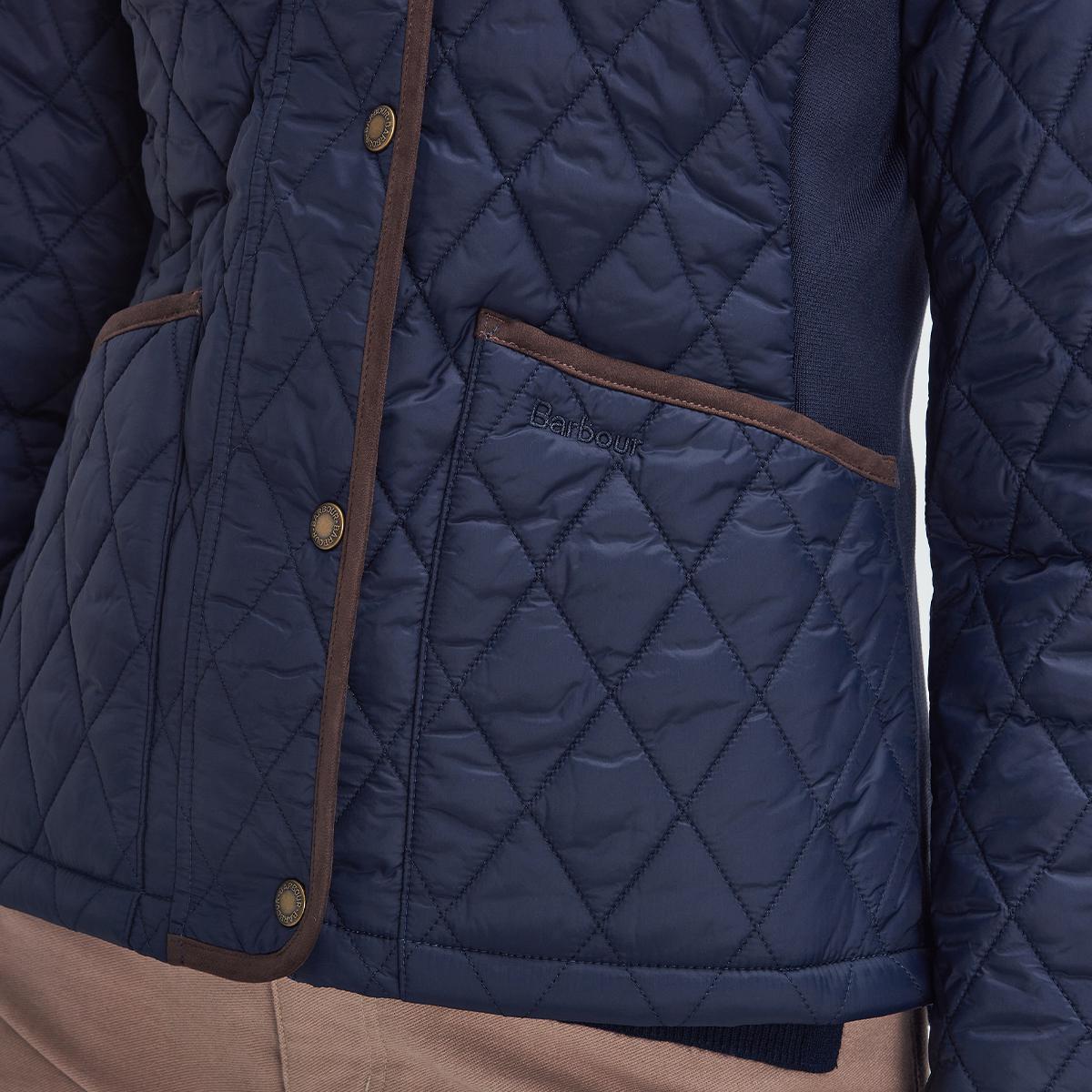 Newest BARBOUR Quilted Jacket Navy Blue Womens Size 14 UK / 10 US