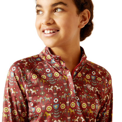 Ariat Youth Lowell 2.0 1/4 Zip Baselayer Print - Sale