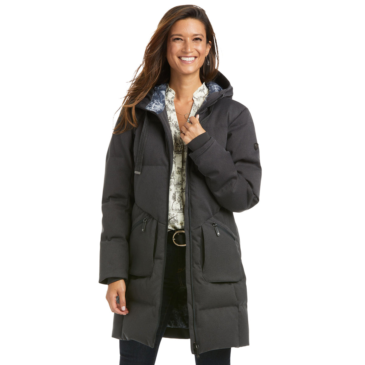 Ariat Women's Menlo Down Jacket | Farm House Tack Charcoal / X-Small