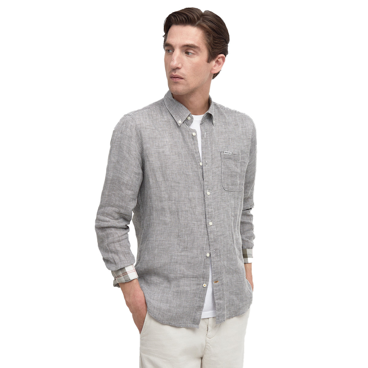 Barbour on sale grey shirt