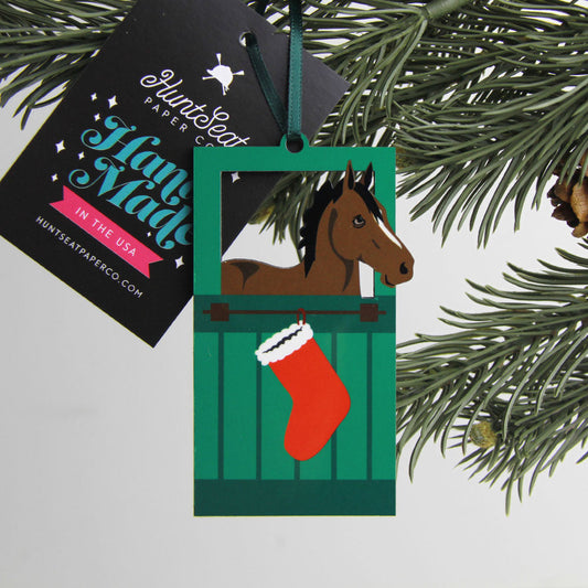 Bay Horse Barn Door Ornament