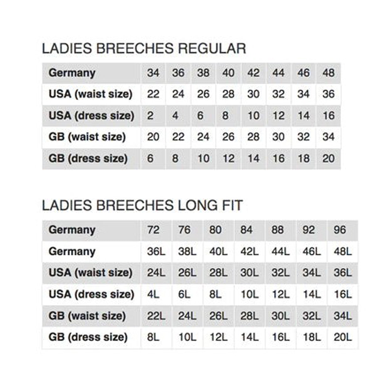 Size Guide and Size Chart