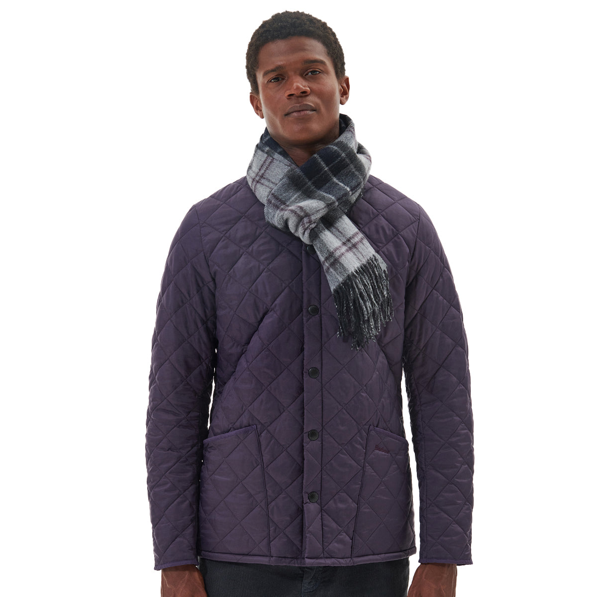 Barbour wool best sale coat mens purple