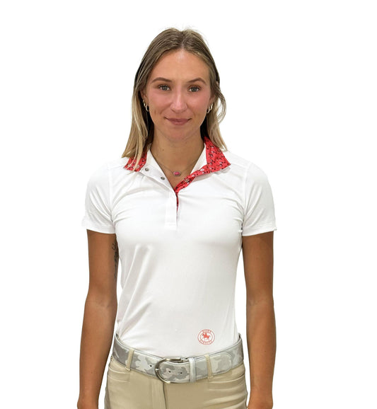 Essex Classics Ladies "Roosters" Talent Yarn Straight Collar Short Sleeve Show Shirt