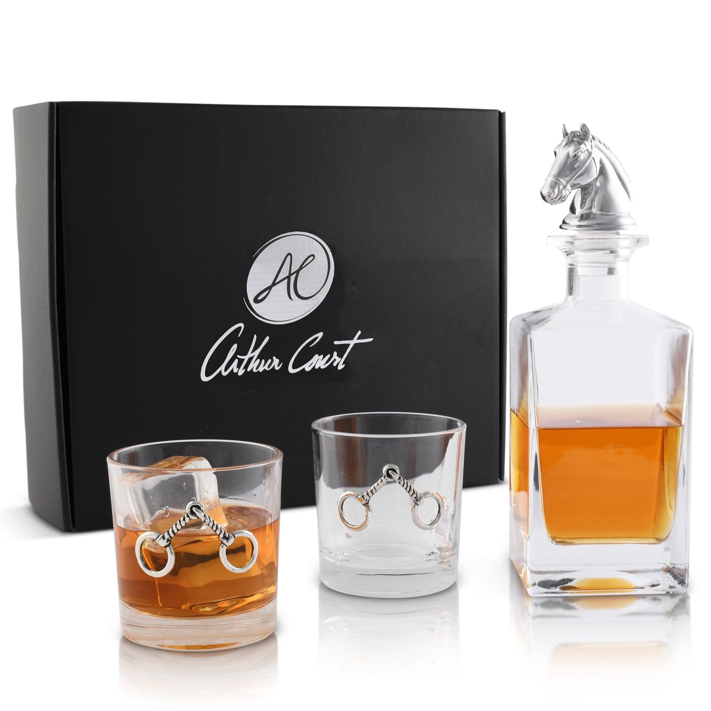 Arthur Court Equestrian Decanter Set with Glasses