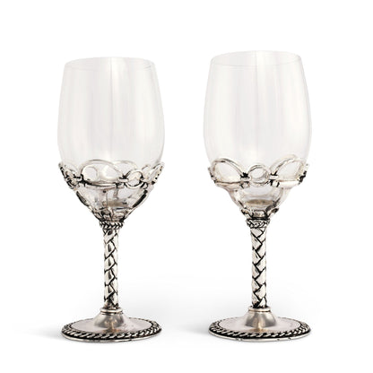 Arthur Court Equestrian Pair of Wine Glasses