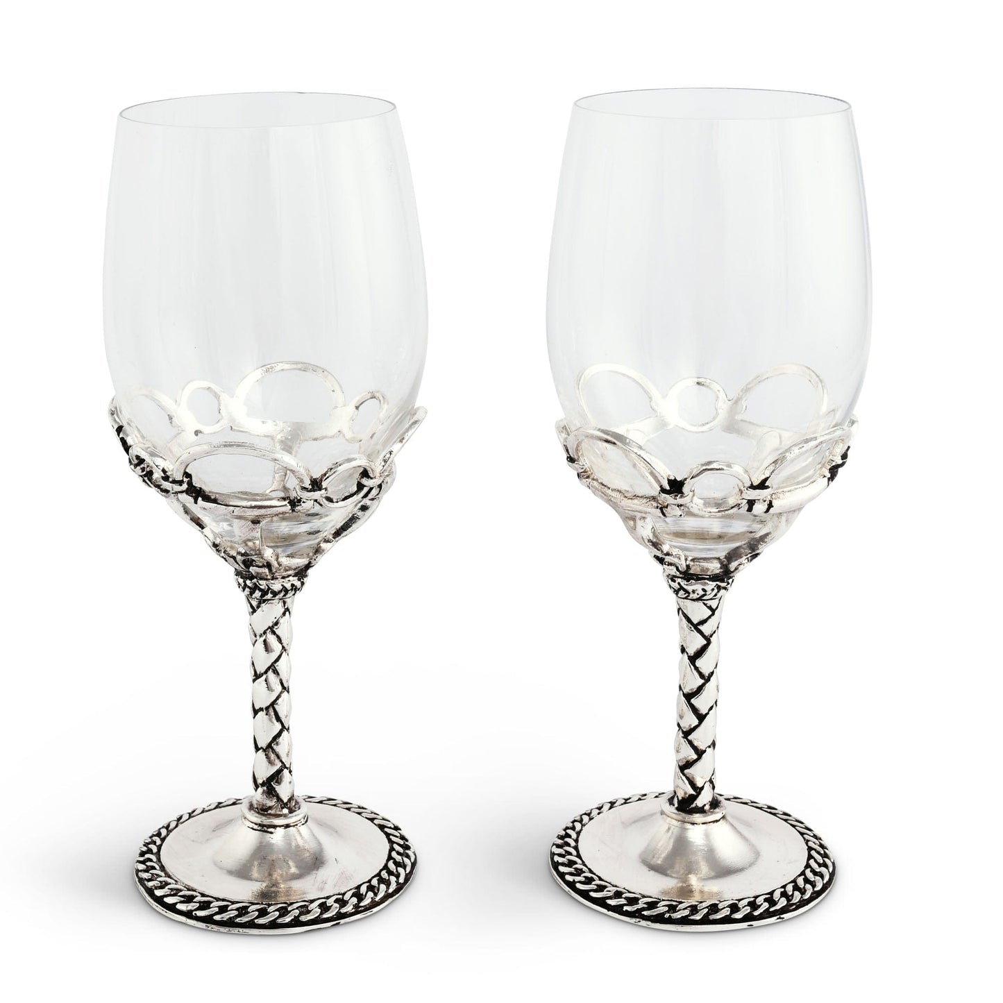 Arthur Court Equestrian Pair of Wine Glasses