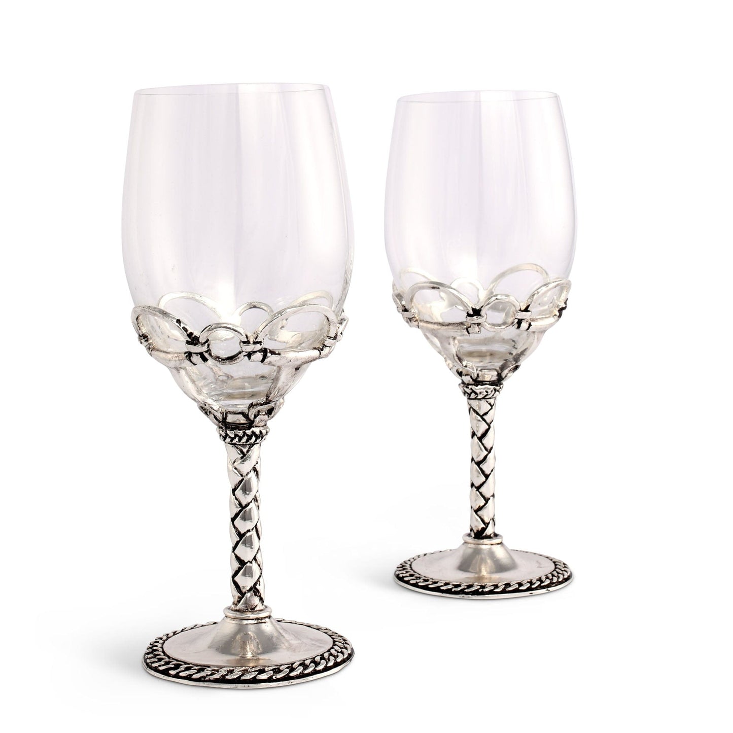 Arthur Court Equestrian Pair of Wine Glasses