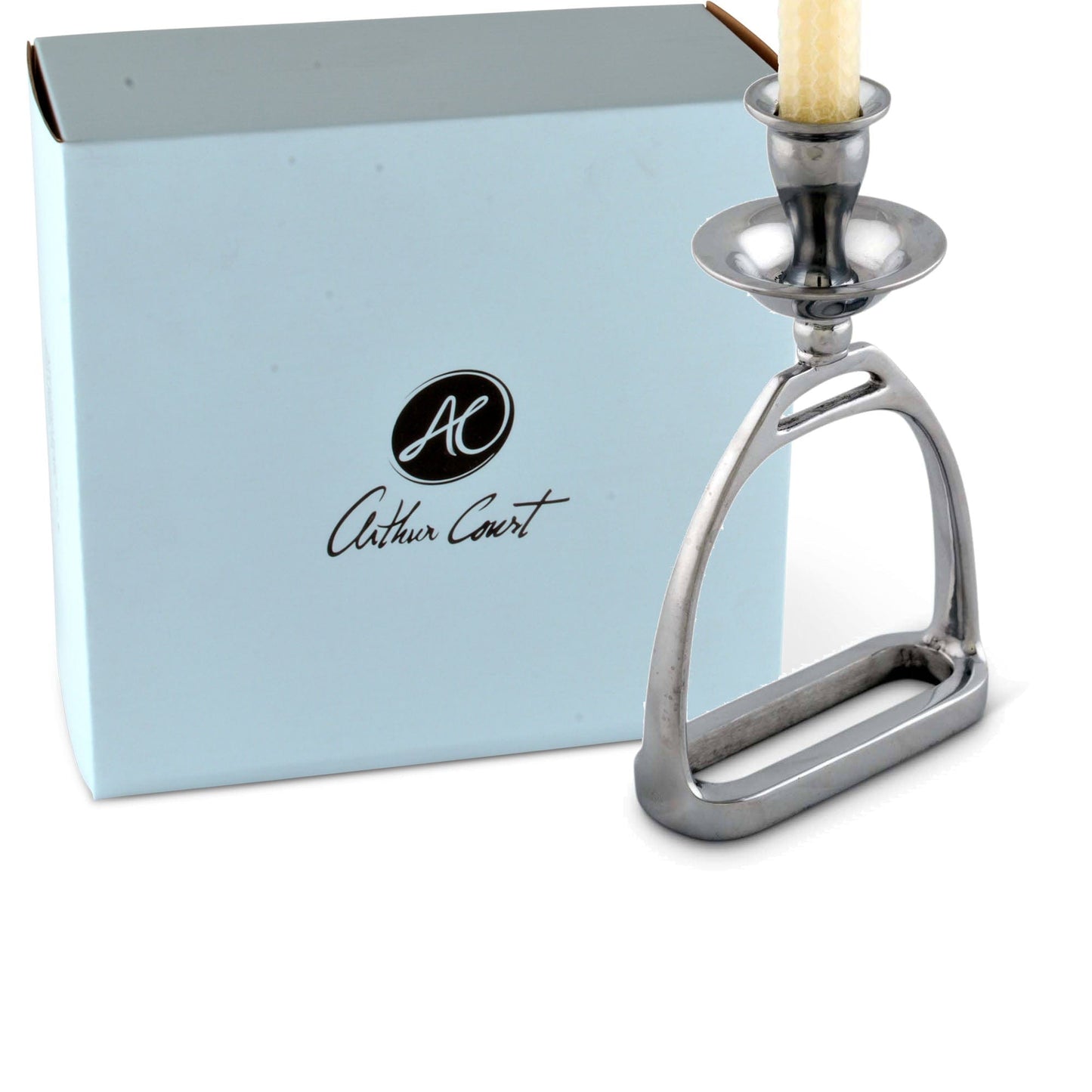 Arthur Court Equestrian Stirrup Candlestick