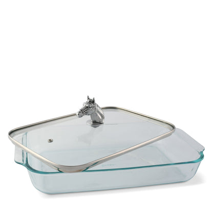 Arthur Court Horse Head with Pyrex 3 quart Baking Dish