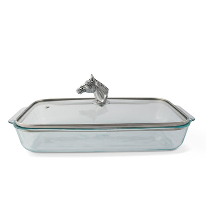 Arthur Court Horse Head with Pyrex 3 quart Baking Dish