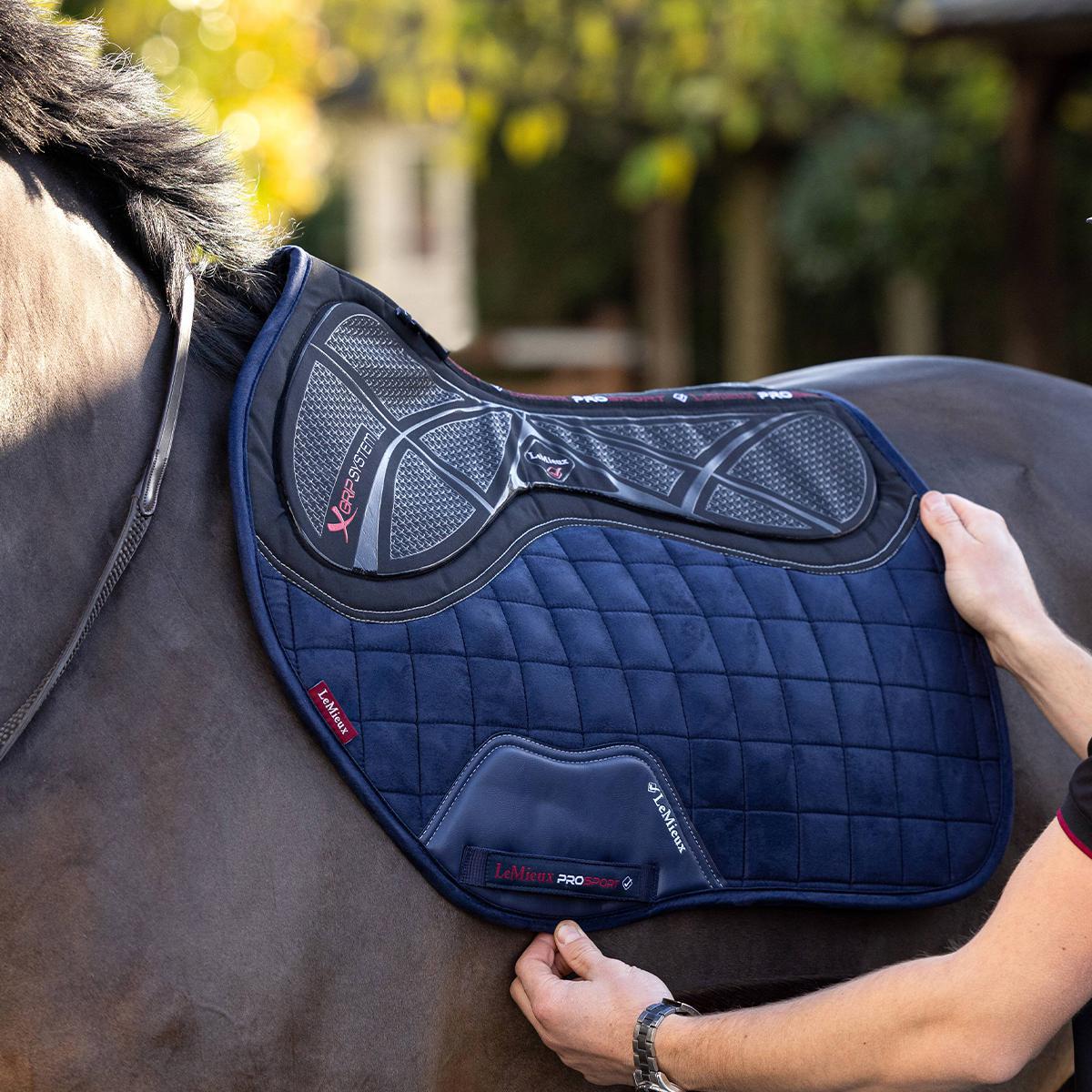 LeMieux X-Grip Twin Sided EuroJump Square Black Saddle Pad