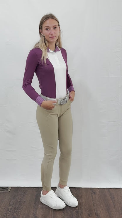 Essex Classics Ladies "Dark Plum" Luna Performance Long Sleeve Show Shirt