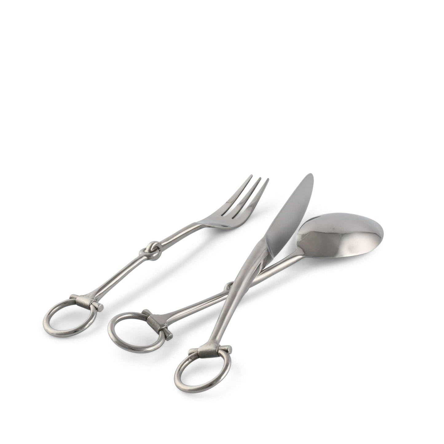 Vagabond House Bit Five piece Flatware Set - Stainless Steel Matt Silver