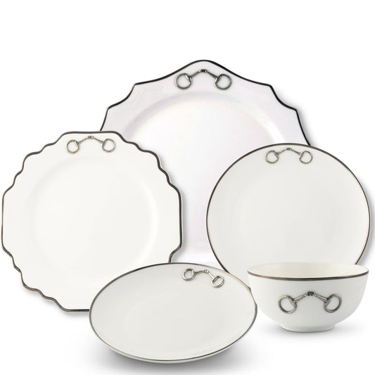 Vagabond House Bone China Pewter Bit Dinnerware