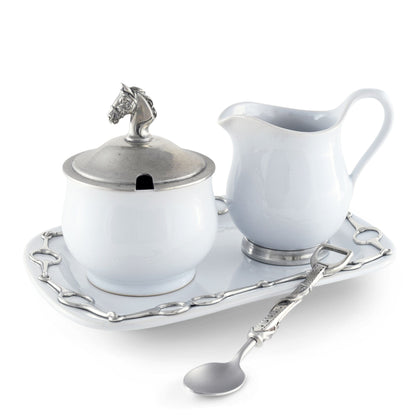 Vagabond House Equestrian Sugar and Creamer Set