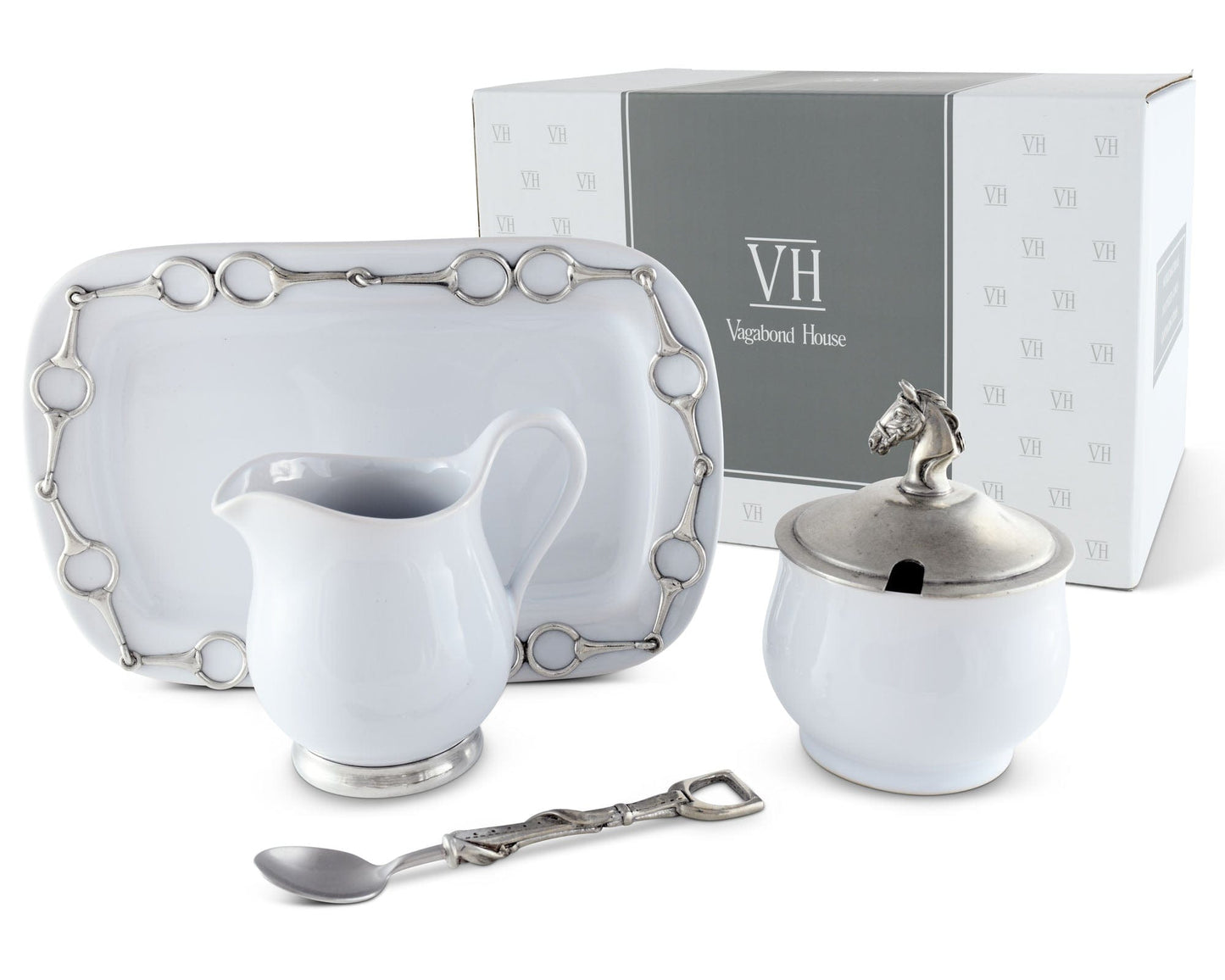 Vagabond House Equestrian Sugar and Creamer Set