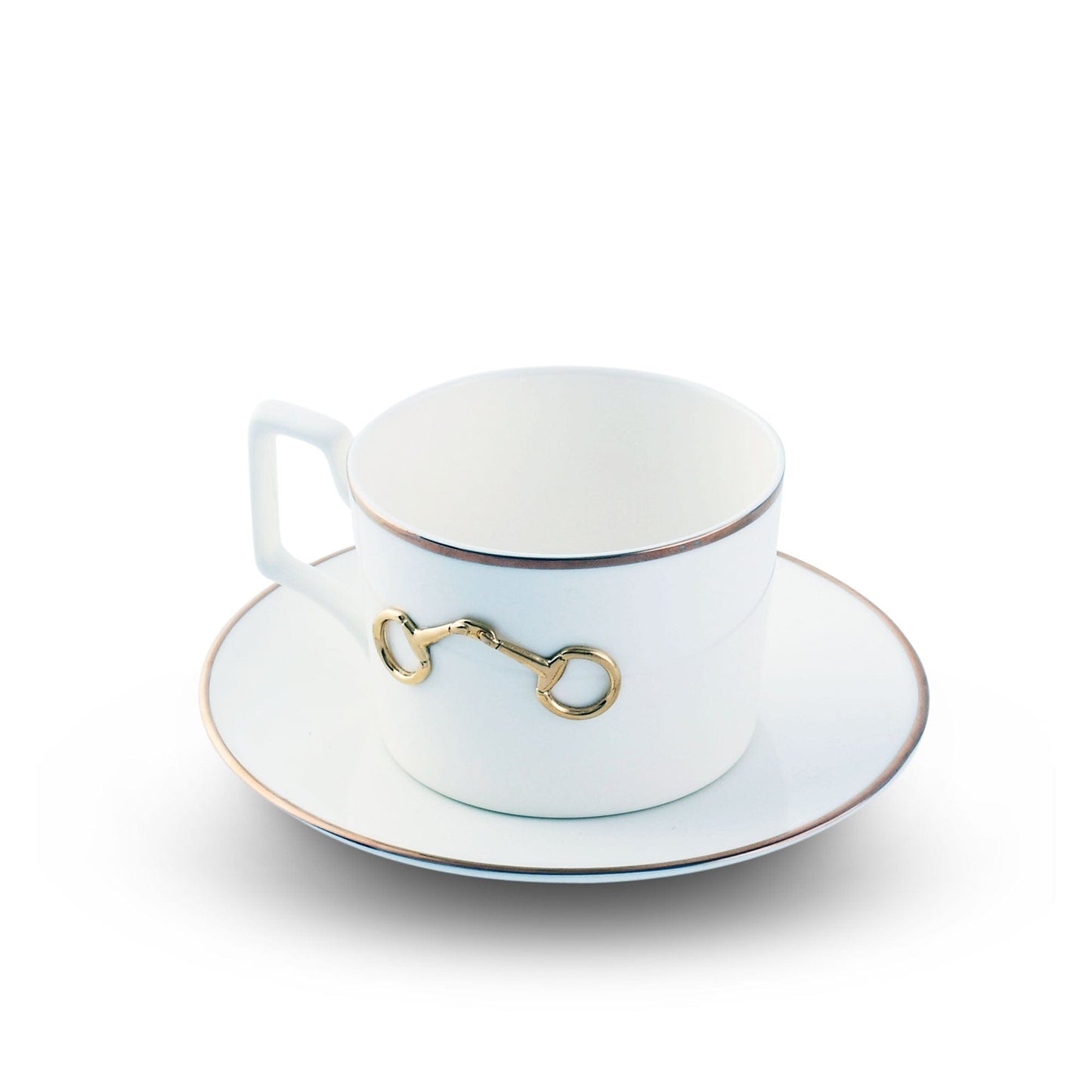 Vagabond House Gold Bit Bone China Cup and Saucer Gold Rim