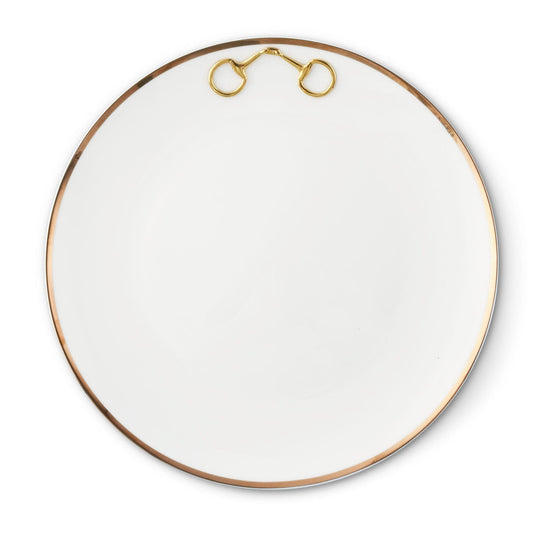 Vagabond House Gold Bit Bone China Round Dinner Plate Gold Rim