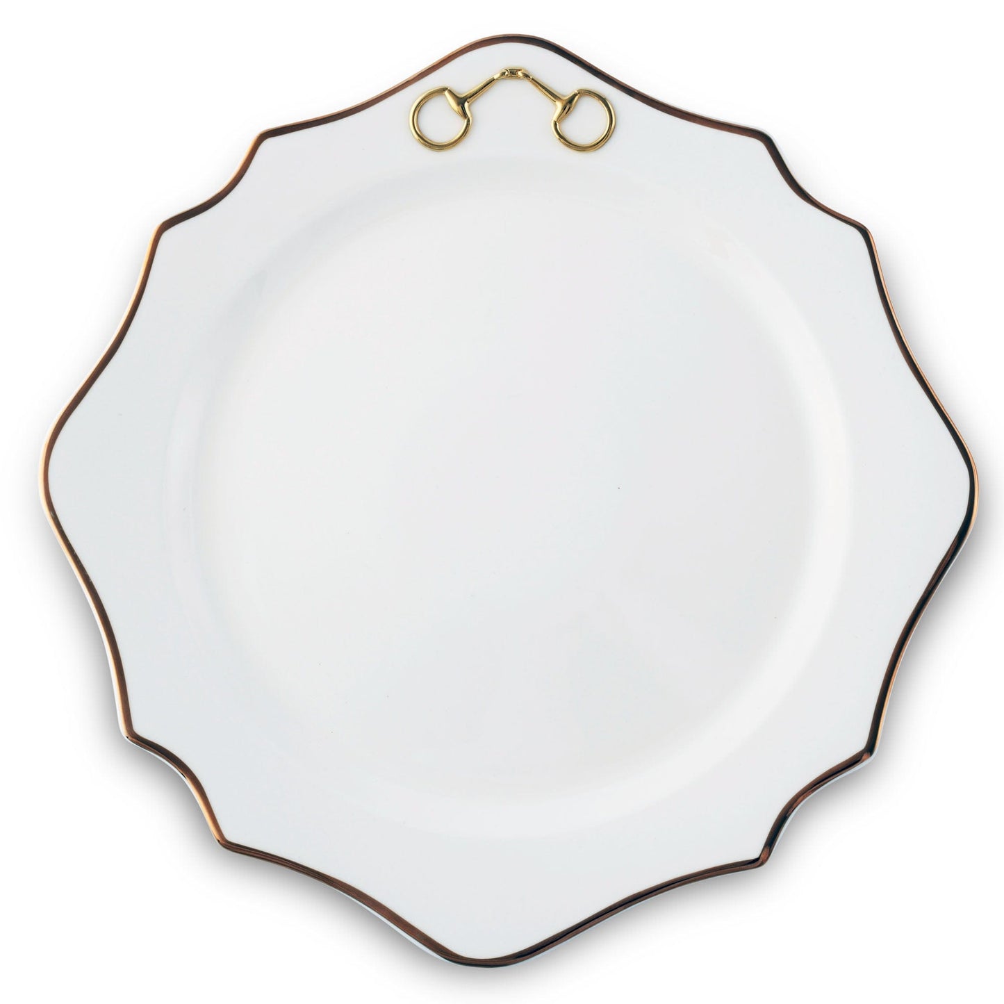 Vagabond House Gold Bit Bone China Scallop Charger Gold Rim