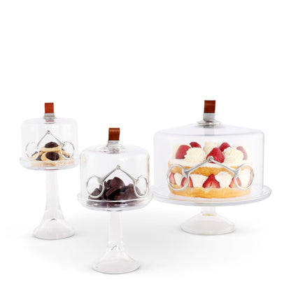 Vagabond House Horse Bit Glass Covered Cake / Dessert Stand