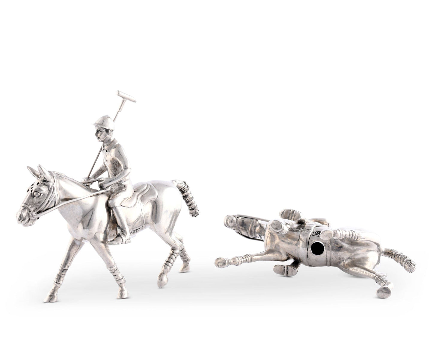 Vagabond House Pewter Polo Player Salt & Pepper Set