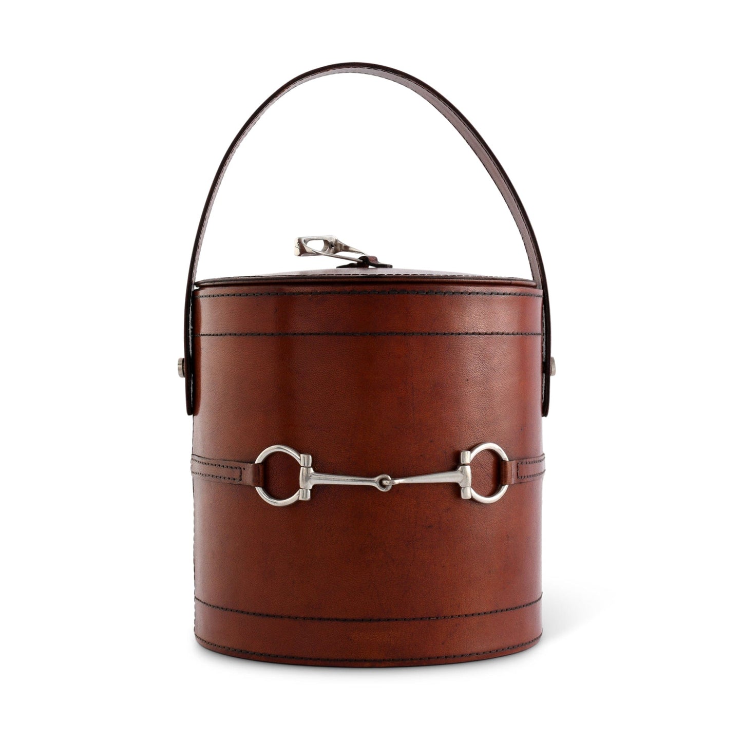 Vagabond House Premium Genuine Leather Bit Lidded Ice Bucket