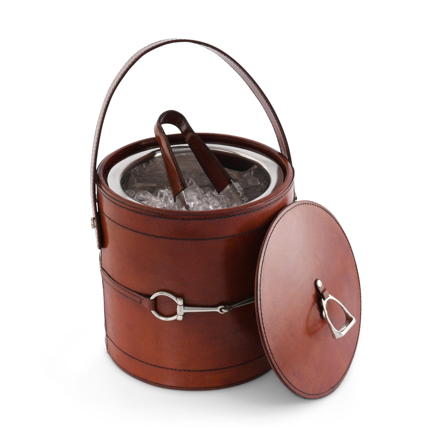 Vagabond House Premium Genuine Leather Bit Lidded Ice Bucket