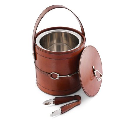 Vagabond House Premium Genuine Leather Bit Lidded Ice Bucket