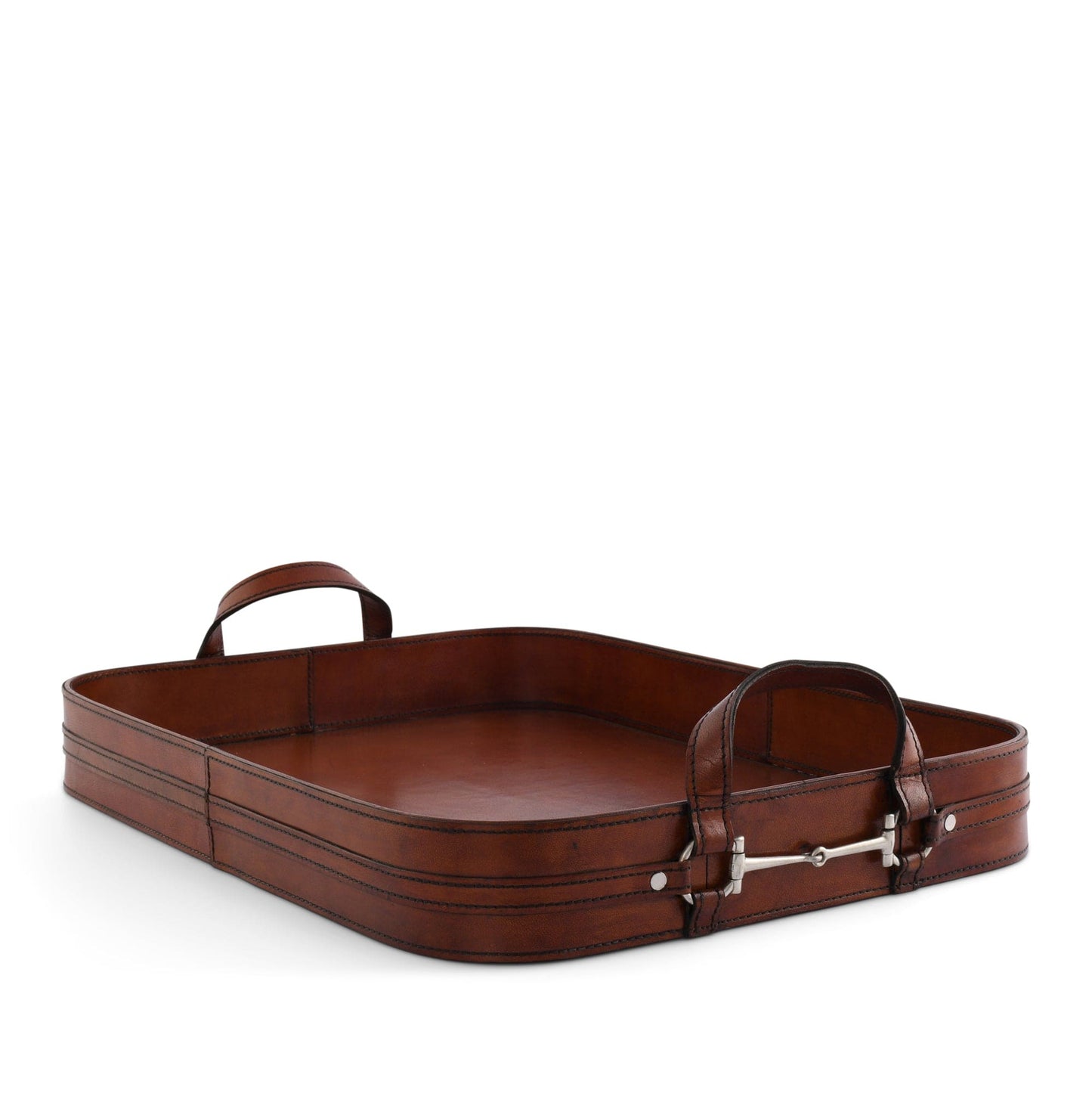 Vagabond House Premium Genuine Leather Bit Serving Tray – Perfect for Entertaining