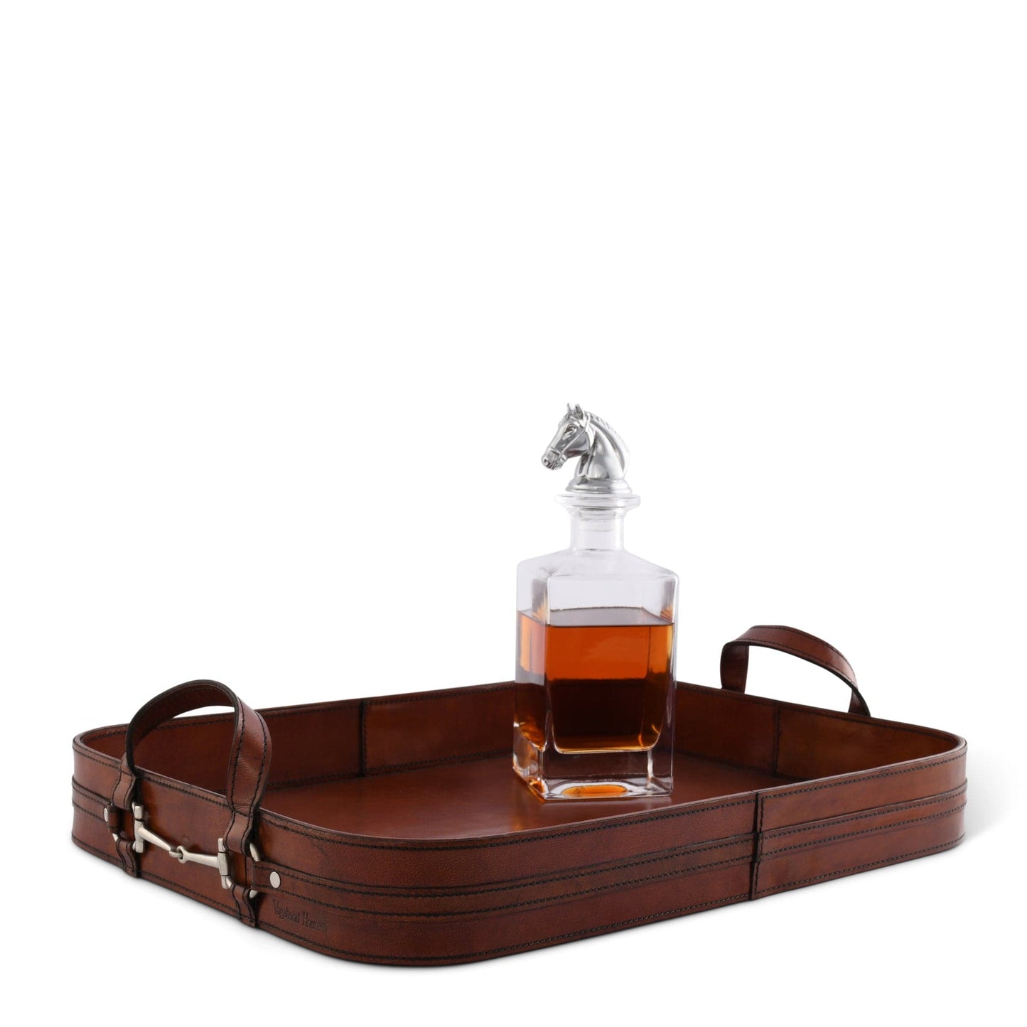 Vagabond House Premium Genuine Leather Bit Serving Tray – Perfect for Entertaining