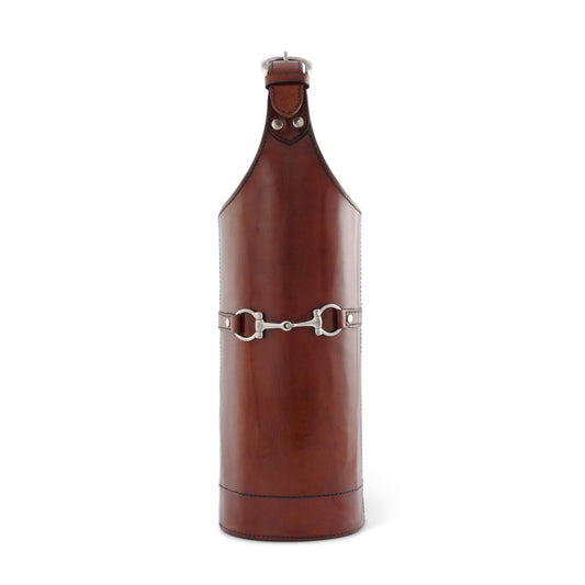 Vagabond House Premium Genuine Leather Bit Single Wine Bottle Carrier