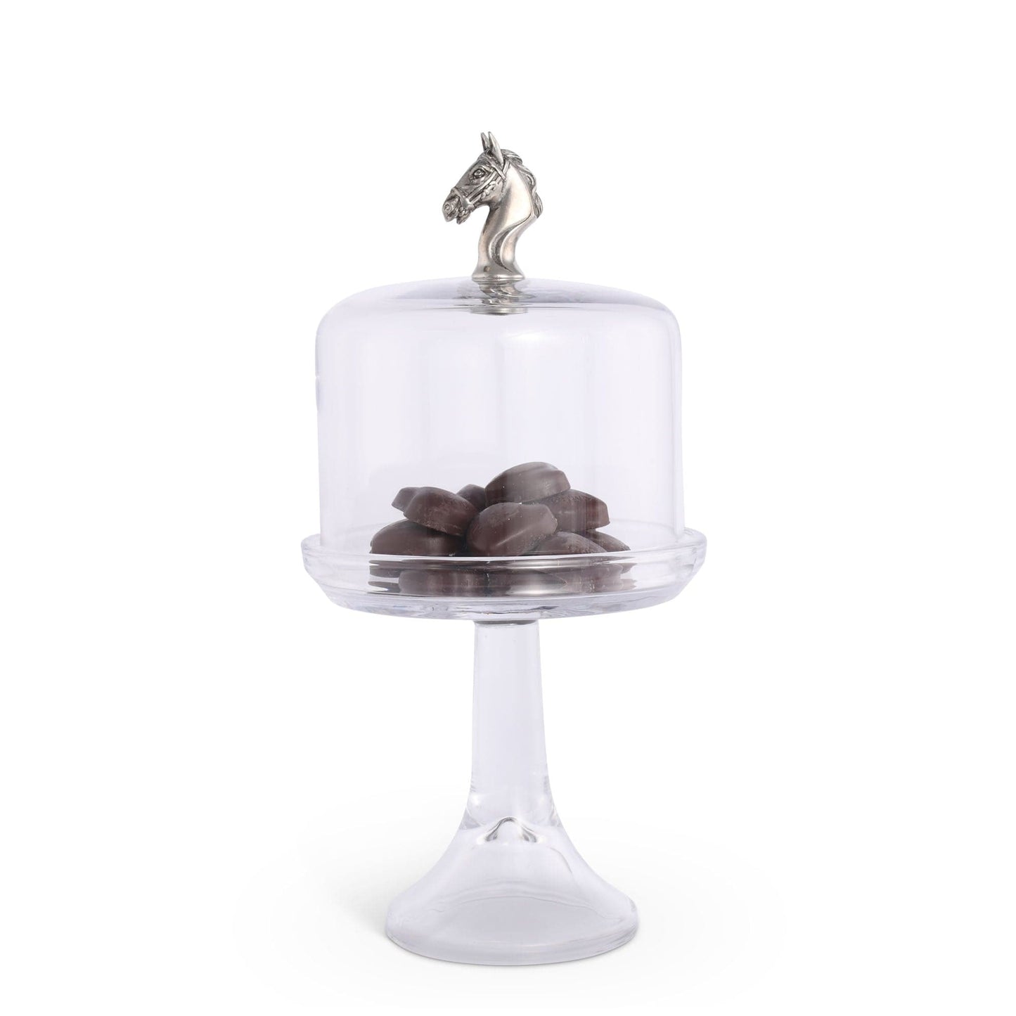 Vagabond House Horse Glass Covered Cake / Dessert Stand