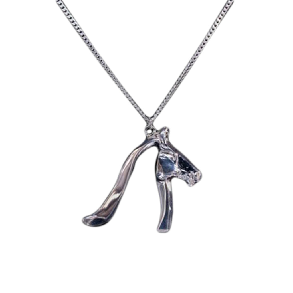 Silver horse head necklace – Zebrula Equestrian