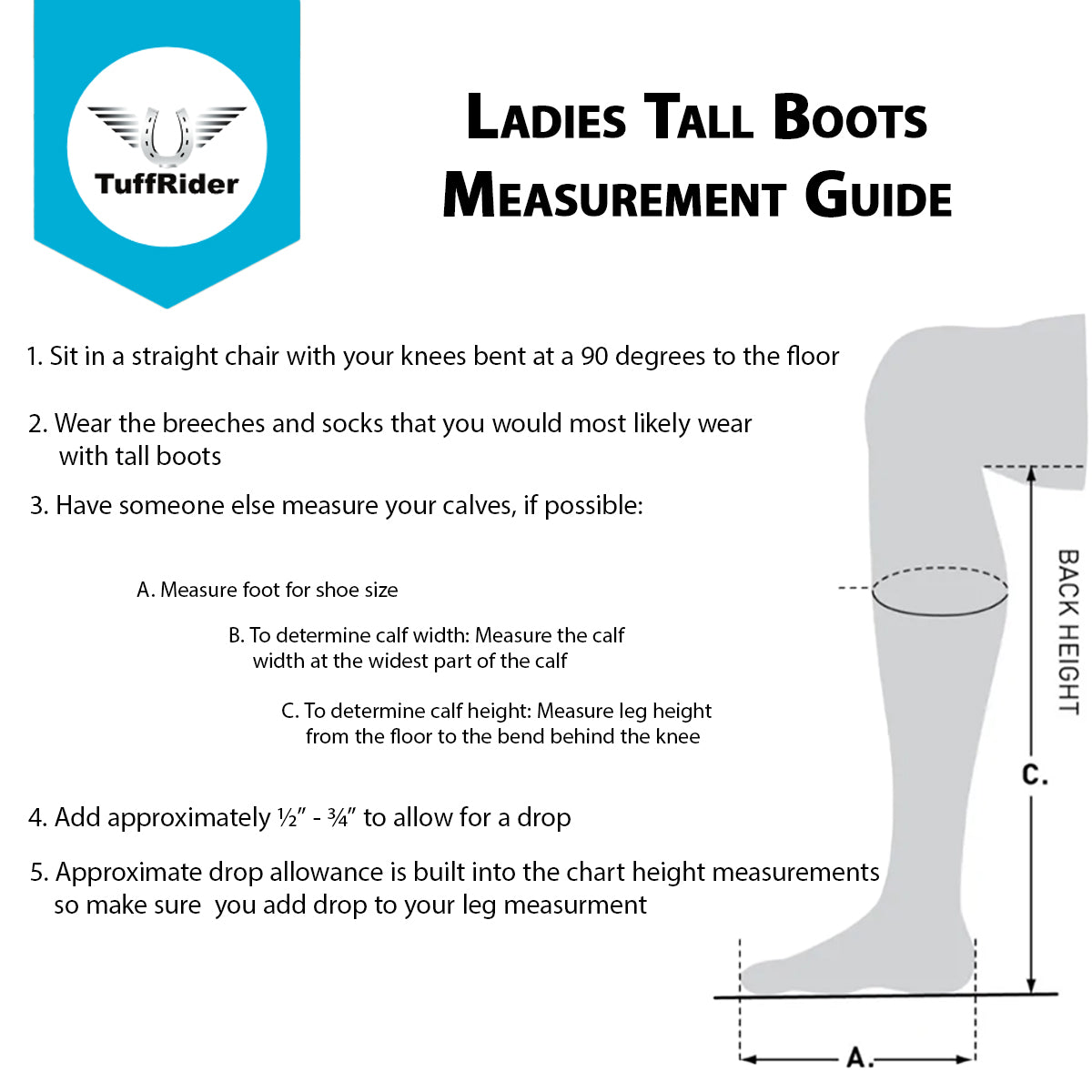 Tuffrider paddock clearance boot size chart