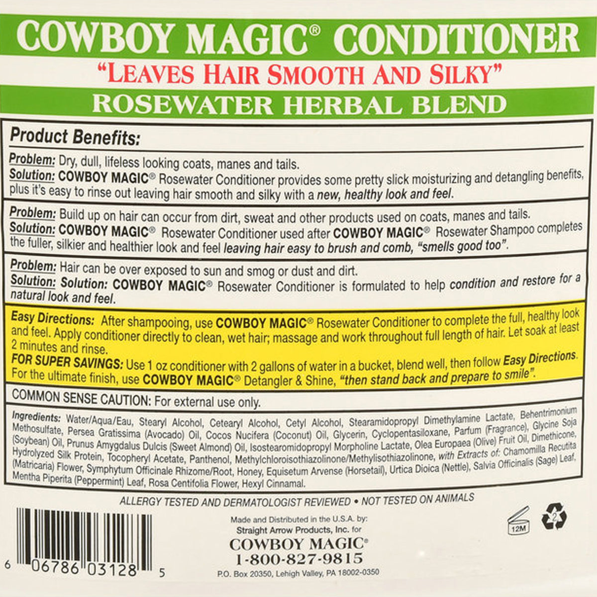 Cowboy Magic Shampoo + Conditioner + Detangler & Shine 16 Ounce each With  Silk Panthenol and Honey Great For Horse, Humans, And Dogs Too Silky Coats